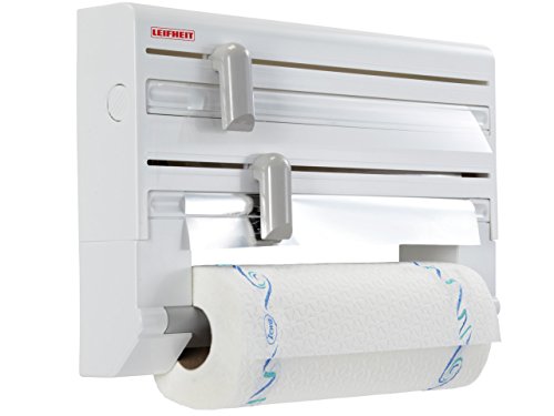 Leifheit Portarotoli Parat Comfortline Per Tre Rotoli, Taglia Rotoli Preciso, Grigio/Bianco, 37 X 25 X 9.5 Cm, 498.95 Grammi