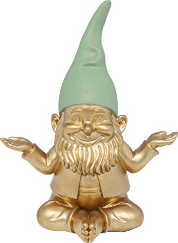 Kare Design Figura Decorativa Nano, Oro/Verde Menta, 19Cm, Meditazione, Decorazione Per Giardino, Idea Regalo