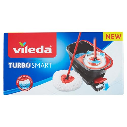 Vileda Lavapavimenti Turbo Smart, Microfibra In Poliestere Con Sistema A Pedale, Standard