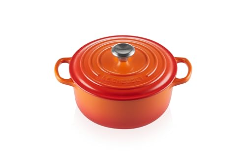 Le Creuset Cocotte Rotonda Evolution In Ghisa Vetrificata Con Coperchio, Diameter 20 Cm, Arancione, 21177200902430