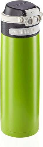 Leifheit Flip Borraccia Termica 600 Ml, Borraccia Acciaio Con Chiusura Ermetica E Resistente Al Calore, Pratico Thermos Caffè Portatile, Verde Kiwi