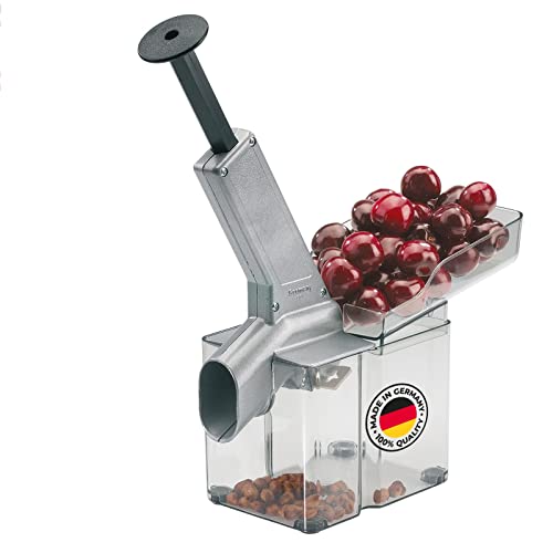 Westmark Denocciolatore Per Ciliegie Con Canale Inclinato E Vaschetta Per Noccioli, Plastica/Alluminio, Kirschomat, Argento/Nero/Trasparente, 40702260