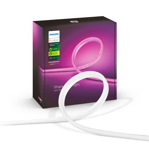 Philips Hue White And Color Ambiance Striscia Led Smart, Per Esterni E Interni, Bluetooh, Controllo Vocale Alimentatore Incluso, 19W, 2M