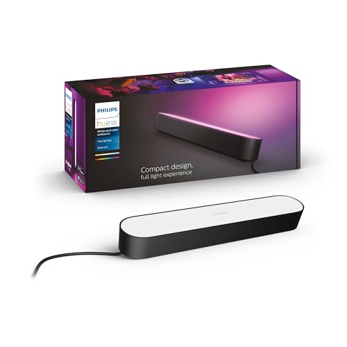 Philips Hue White And Color Ambiance Lampada Da Tavolo Led Smart Play , Unità Base Con Alimentatore Incluso, 1 Pezzo, Nero