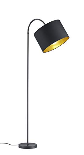 Trio Leuchten Hostel - Lampada A Stelo In Metallo, Colore: Nero Opaco/Oro