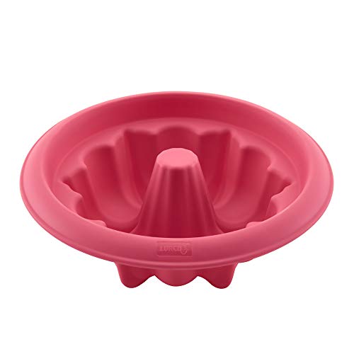 Lurch Flexiform 83043 - Teglia Per Torta In Silicone Platino Senza Bpa, Misura Interna 18 Cm, 18 X 18 X 6 Cm