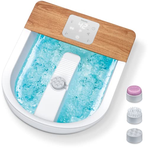 Beurer Idromassaggio Plantare Fb 65 Wellness Con Riscaldamento Dell'Acqua E Illuminazione Commutabile, Postazione Pedicure Rotante Integrata, Vibrazio