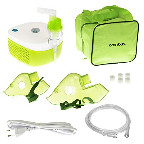 Omnibus Nubi Br-Cn195 Set Inalatore Eettrico Per Bambini E Adulti 2X Maschere Profilate Solo 58 Db