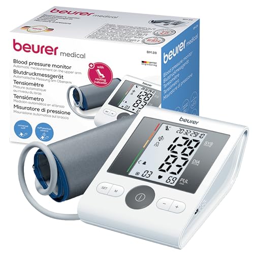 Beurer Bm 28 Misuratore Di Pressione Da Braccio Con Funzione Di Memoria, Rilevazione Aritmie E Manicotto Universale