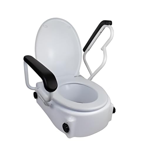Mobiclinic, Rialzo Wc Per Anziani, Tajo, Marchio Europeo, Braccioli Pieghevoli, 19 Cm, Per Disabili, Alza Water, Coperchio, Regolabile, Rialzo Bidet, 