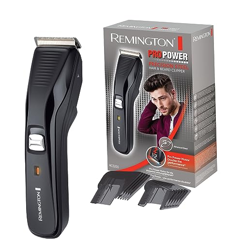 Remington Tagliacapelli - Lame In Acciaio Inox - Motore Propower: Velocità Di Taglio 300 Mm-S, 2 Pettini Accessori, Funzionamento A Rete-Batteria Agli