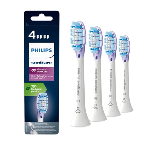 Philips Sonicare Hx9054/17 Pack Da 4 Testine Di Ricambio G3 Premium Gum Care, Con Rfid E Tecnologia Adaptive, Per Gengive Sane, Bianco