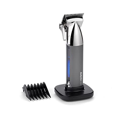 Babyliss Men E996E Super-X Metal Series, Tagliacapelli Senza Filo, Lame In Acciaio Giapponese, 10 Guide A Pettine, 2 Guide Coniche, Batteria Al Litio,