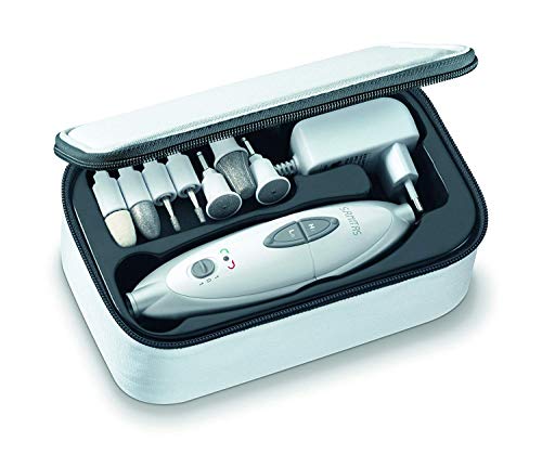 Sanitas Sma 35 - Fresa Elettrica Per Unghie Con 7 Accessori Per Manicure E Pedicure In Zaffiro E Feltro, Rotazione Oraria E Anti Oraria, 4600 Giri/Min