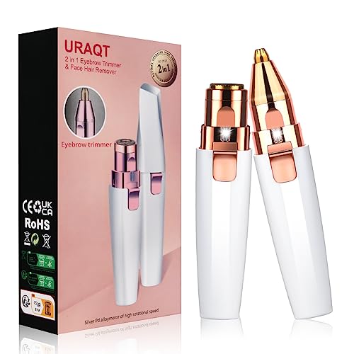 Uraqt Epilatore Viso Donna, Usb Ricaricabile 2 In 1 Per Sopracciglia, Labbra, Corpo, Peli Del Viso, Naso, Orecchie
