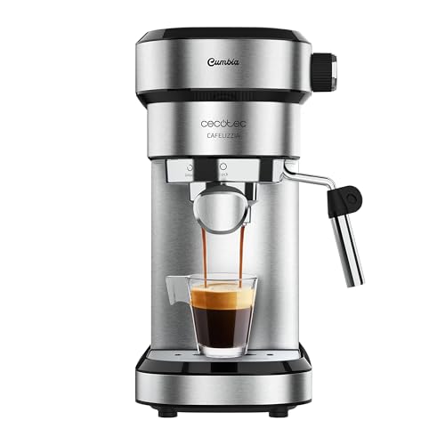Cecotec Caffettiera Express Cafelizzia 790 Acciaio. 1350W, Espressos E Cappuccino, Braccio Filtro A Doppia Uscita Con Due Filtri, Pressione 20 Bar, Se