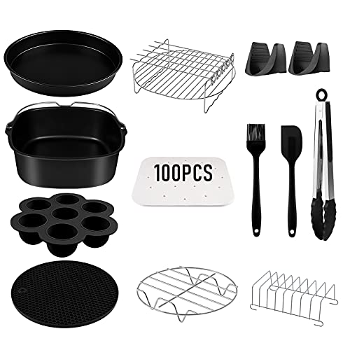 Accessori Friggitrice Ad Aria 5,5 Litri Quadrato, Set Di 12, Xxl, Cosori Philips Innsky Proscenic Cecotec 6,2L