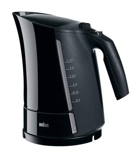 Braun Wk300 Bollitore Elettrico, Capacità 1,7L, Ebollizione Rapida In 45 Secondi, Indicatore Livello Dell'Acqua, Base Girevole A 360°, Avvolgicavo E P