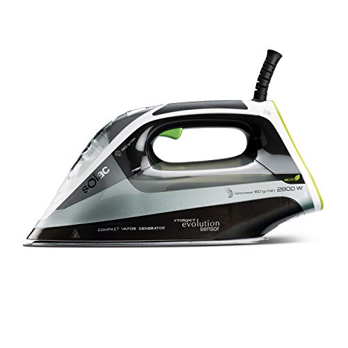 Solac Cvg9512 Cvg9512-Ferro Da Stiro Compatto Intelligent Evolution, Elimina Virus E Batteri, Eco E Turbo, Tecnologia Sensor, 2800 W, Plastica