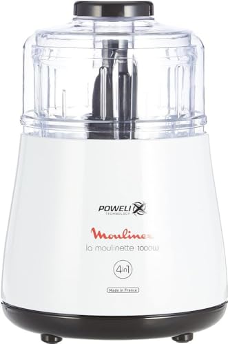 Moulinex Dpa141 La Moulinette Tritatutto Elettrico, Adatto Per Tutti I Tuoi Alimenti 1000 W, 0.3 L, Bianco