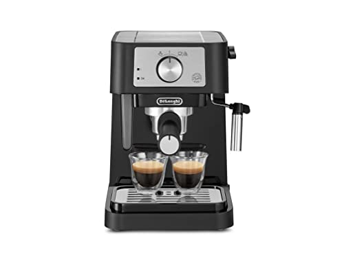 De'Longhi Ec260.Bk Macchina Da Caffè Per Polvere O In Cialde E.S.E., Sistema Latte Manuale, Facile Da Usare, Serbatoio Estraibile Da 1.1 L, Caldaia Ac