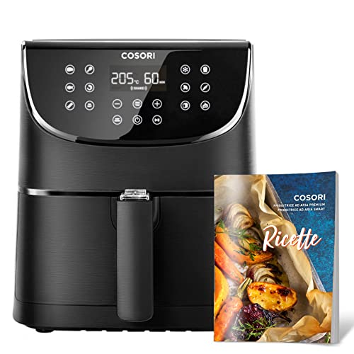 Cosori Friggitrice Ad Aria 5,5 Litri, 13 In 1 Forno Elettrico, 85% Meno Olio,1700W, 75-205°C,100 Ricette Cartacee [Italiano],Display Digitale, Cp158