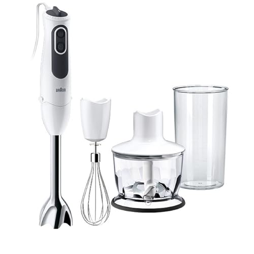 Braun Frullatore A Immersione Mq3135Wh Minipimer, Tecnologia Tedesca, Regolazione Fino A 11 Velocità, Potenza 750W, Dotato Di Bicchiere Da 600Ml, Frus