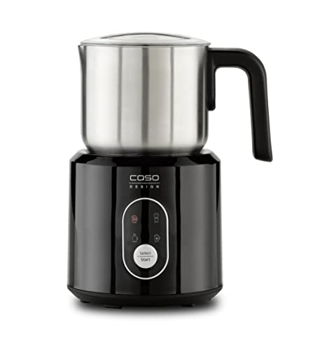 Caso Crema & Choco Black, Montalatte Per Latte Vaccino E Latte Vegetale, Schiuma Di Latte Fredda, Contenitore In Acciaio Inox Di Alta Qualità Con Mani