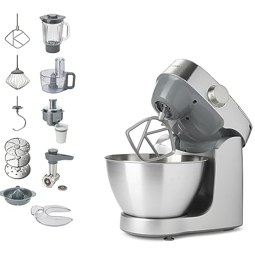 Kenwood Khc29.P0Si Impastatrice Planetaria Prospero+, Ciotola 4,3L, Frullatore In Vetro 1,2L, Con Lame/Dischi In Acciaio Da 1,4L, Spremiagrumi, Tritac