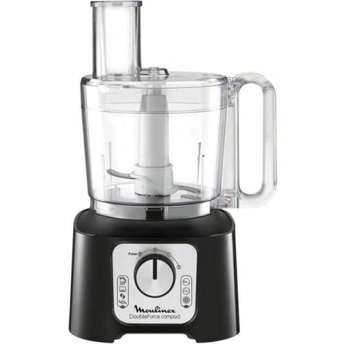 Moulinex Robot Multifunzione Double Force Compact, Acciaio Inossidabile, 6 Velocità, Nero/Grigio Scuro