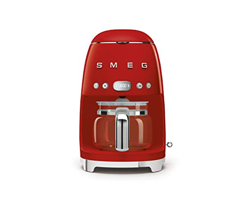 Smeg, Macchina Da Caffè Filtro Dcf02Rdeu, Funzione Aroma E Autostart, Caraffa In Vetro Fino A 12 Tazze, 2 Livelli Di Intensità, Modalità Keep Warm, 10