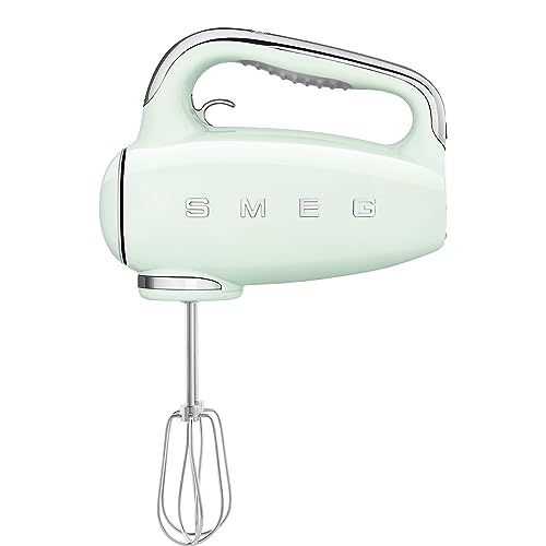 Smeg, Sbattitore Elettrico Hmf01Pgeu, 9 Livelli Di Velocità, Funzione Turbo, Sistema Di Avvio Smooth Start, 4 Fruste, 2 Ganci Impastatori E Avvolgicav