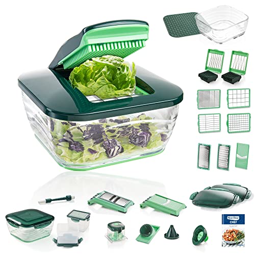 Genius Nicer Dicer Chef | Set Deluxe | 34 Pezzi | Per Frutta E Verdura | Noto Dalla Tv