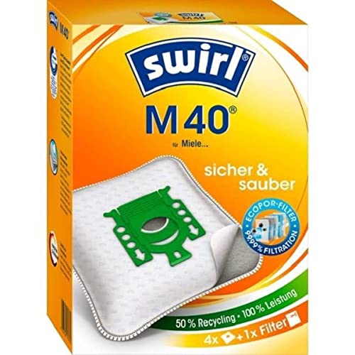 Swirl M40 - Sacchetti Per Aspirapolvere Miele, Orange, Weiß, Confezione Da 4