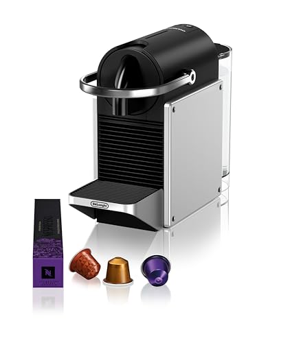 Nespresso De'Longhi Pixie En127.S, Macchina Da Caffè Con Sistema Capsule, Modalità Eco, Espresso E Caffè Lungo, Design Compatto, Pressione 19 Bar, 126