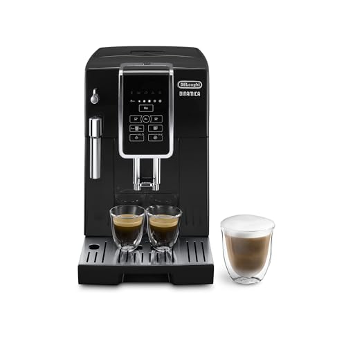 De'Longhi Dinamica Perfetto Ecam350.15.B, Macchina Da Caffè Automatica, Chicchi Macinati Al Momento, 4 Bevande One Touch, Montalatte Classico, Spegnim