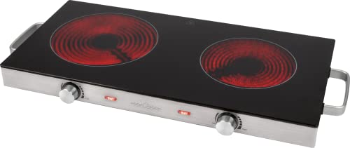 Proficook Pc-Dkp 1211 - Doppia Piastra A Infrarossi, Adatta A Tutti I Tipi Di Pentole, Superficie Di Cottura In Vetroceramica, 2800 Watt, Alloggiament