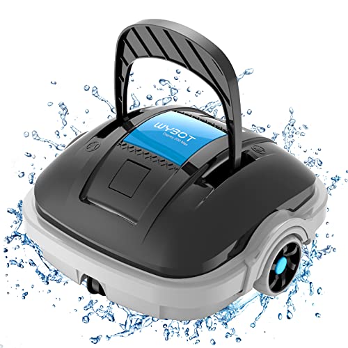 Wybot Robot Piscina Cordless, Aspirapolvere Per Piscina Dura 100 Minuti, Per Piscine Fuori Terra E Piscine Interrate A Fondo Piatto, Doppio Motore, Fi