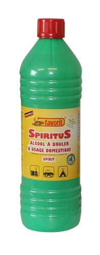 Favorit 1270 Spiritus 1000 Ml Per Uso Domestico, Auto E Tempo Libero, In Puro Alcool Biologico Con Beccuccio E Tappo A Prova Di Bambino