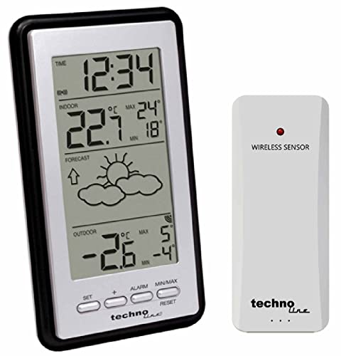 Techno Line Ws 9130 Stazione Meteo, Argento/Nero