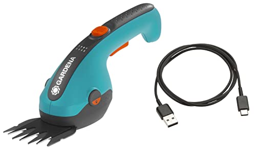 Gardena Forbici A Batteria Per Erba Classiccut Li: Forbici Per Prato Con Larghezza Di Taglio Di 8 Cm, Impugnatura Comoda Con Indicatore Led Stato Di C