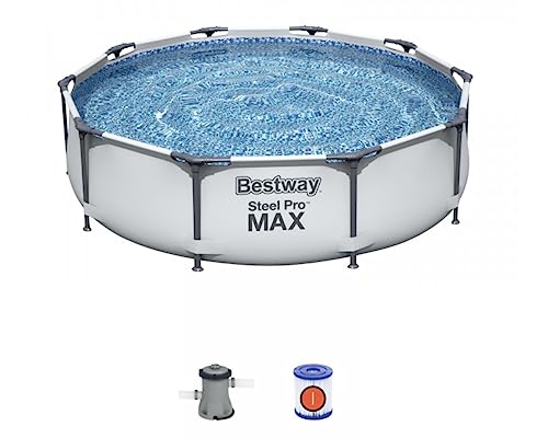 Bestway 56408-3 Set Piscina Fuori Terra Steel Pro Max Rotonda Da 305X76 Cm
