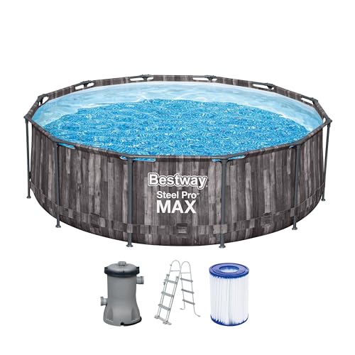 Bestway 5614X Set Piscina Fuori Terra Steel Pro Max Rotonda Da 366X100 Cm