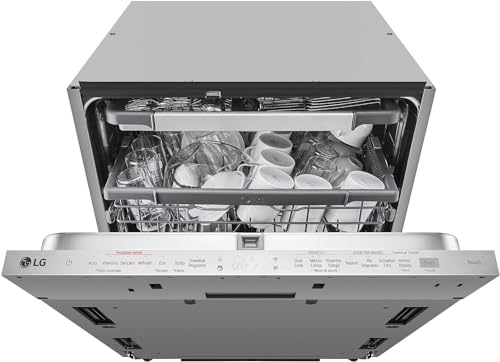 Lg Quadwash Db365Txs Lavastoviglie Da Incasso A Scomparsa Totale, Serie 3, Classe B, 14 Coperti, 4 Bracci Irroratori, Vapore, Cerniere Sliding, Apertu