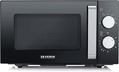 Severin - Microwave W/Ceramic Plate 20L/800W - Black/Steel (24203)