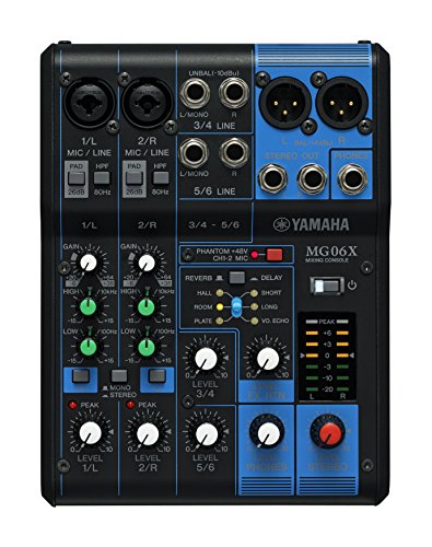 Yamaha Mg06X Mixer Audio - Console Di Mixaggio Compatta Con 6 Canali D'Ingresso E Preamplificatori Microfonici D-Pre