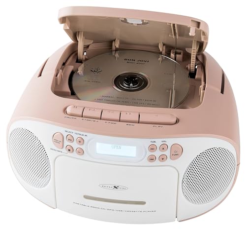 Reflexion Rcr2260Dab/Pk, Cassette Cd/Mp3 Usb Dab+Stereo Radio (2 X 12 Watt Max. Potenza Musicale), Connettore Aux 3,5 Mm E Uscita Cuffie Da 3,5 Mm, Di