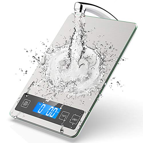 Nbpower Bilancia Da Cucina Digitale- Elettrodomestici Cucina, Led Display, Funzione Tare, Impermeabile, Alta Precisione 1G, G/Ml/Ib:Oz/Kg/Oz