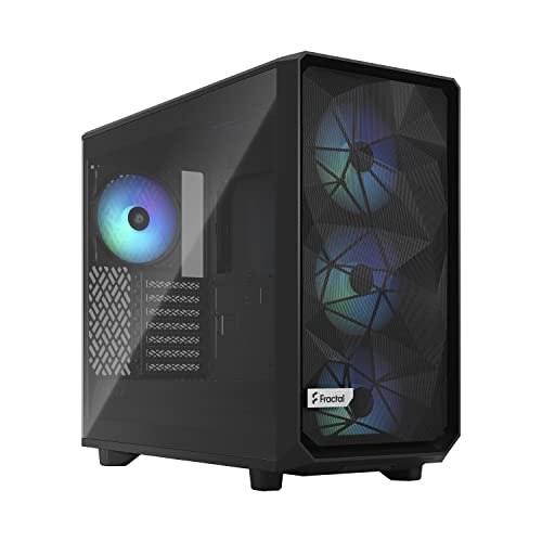 Fractal Design Meshify 2 Lite Rgb Black Atx Flexible Light Tinted Tempered Glass Window Mid Tower Computer Case