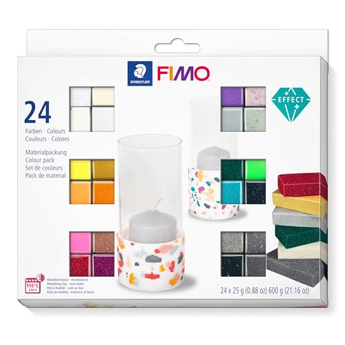 Staedtler C24-1St Fimo Effect 8013 C24-1 Pasta Da Modellare, Si Indurisce In Forno, 24 Colori